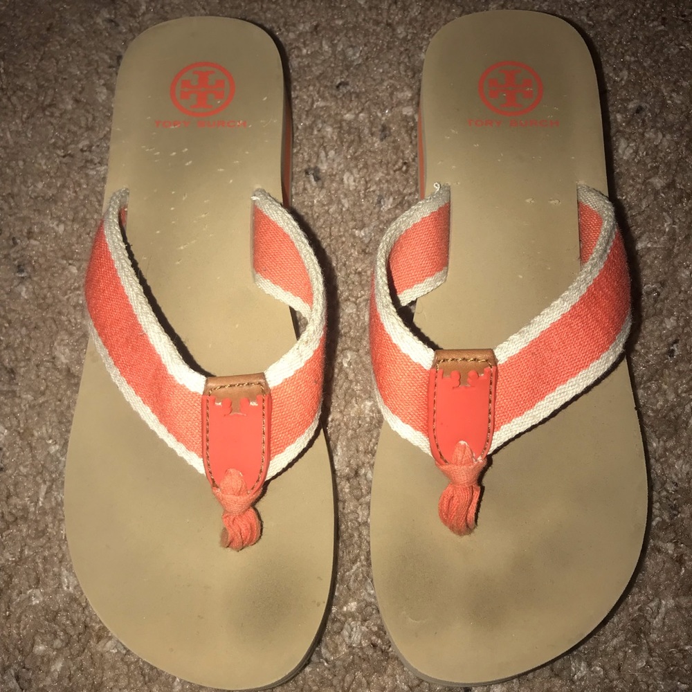 Tory Burch wedge flip flops